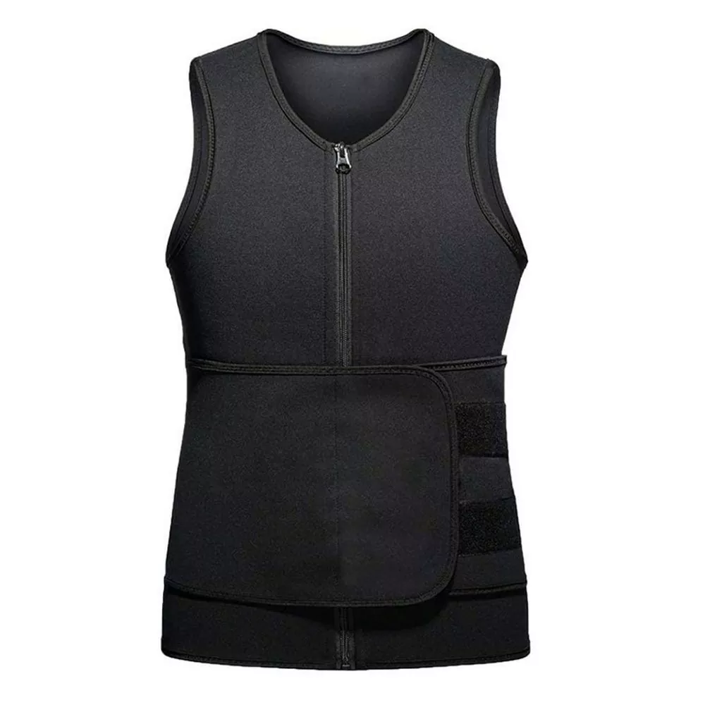 Suti ya Sauna ya Wanaume ya Slim Fit isiyo na mikono