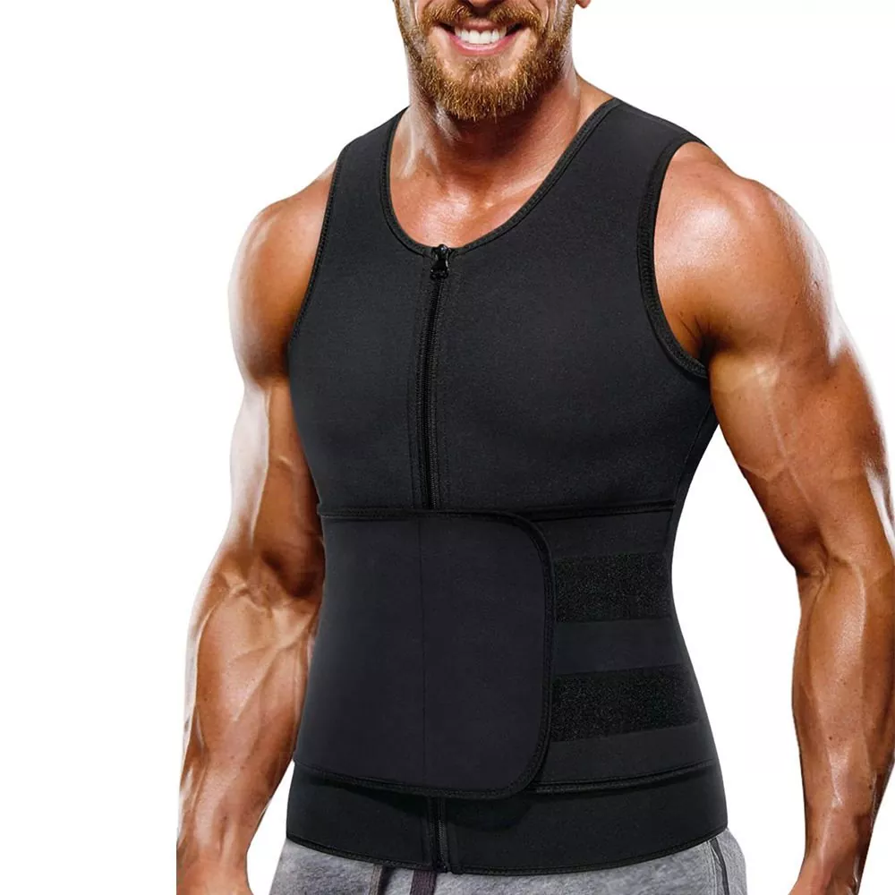 Mens Jasho Sauna Vest kwa Kiuno Mkufunzi